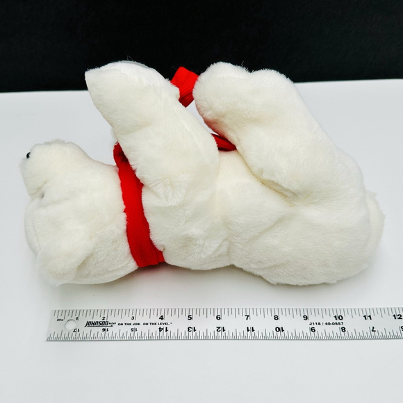 Coca Cola Polar Bear 11” w/ Tags Plush Stuffed Gray Paws Red Scarf Christmas Y2K - Picture 10 of 10